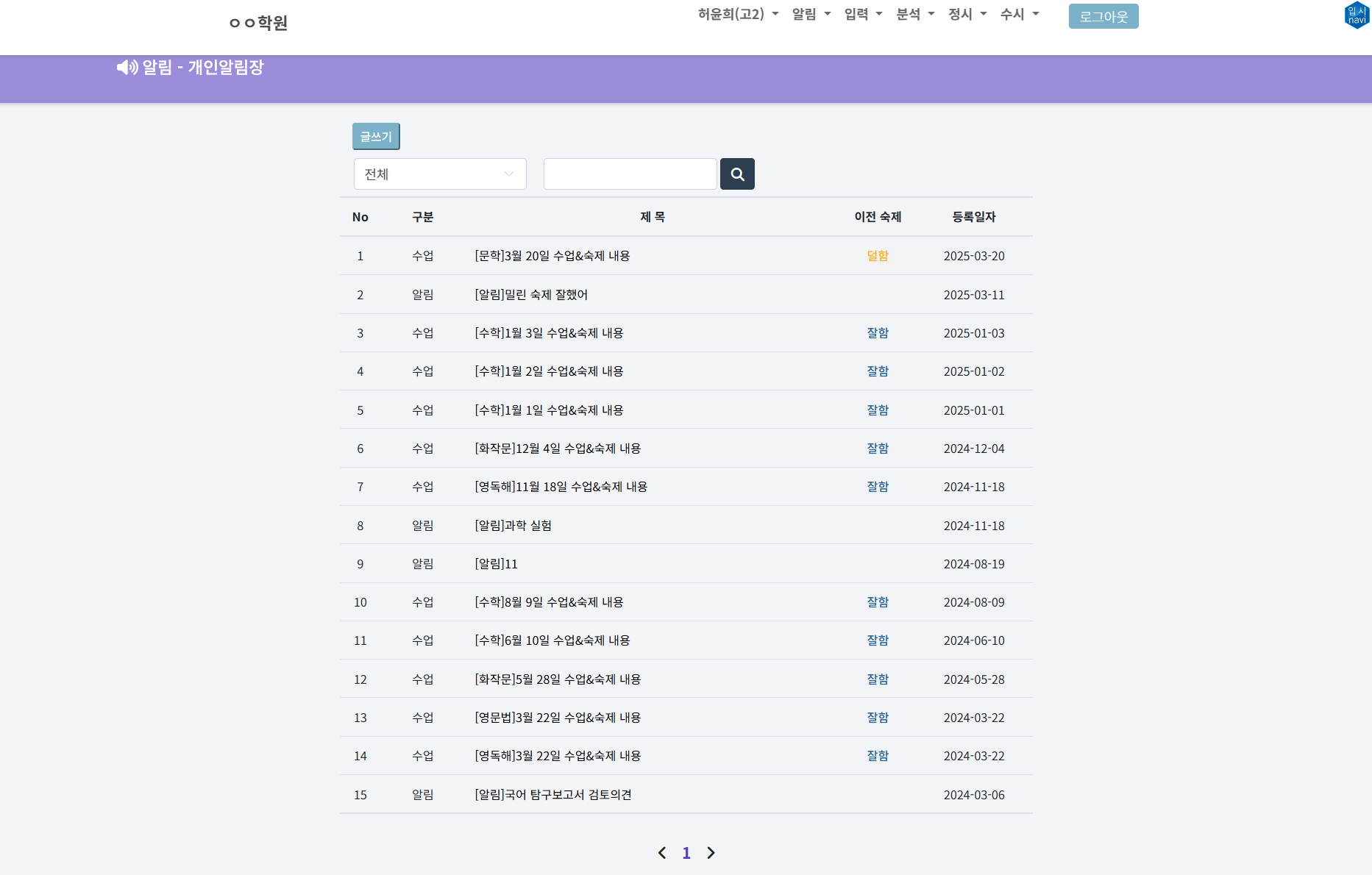 일정 알림